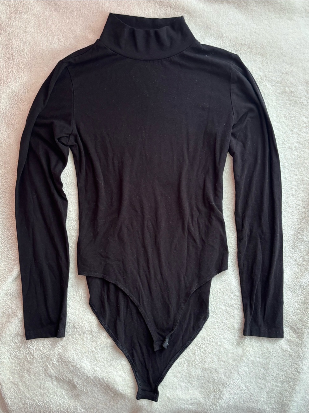 Black Turtleneck Long-Sleeve Bodysuit
